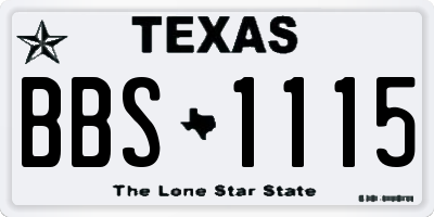 TX license plate BBS1115