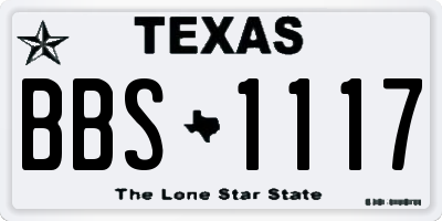 TX license plate BBS1117