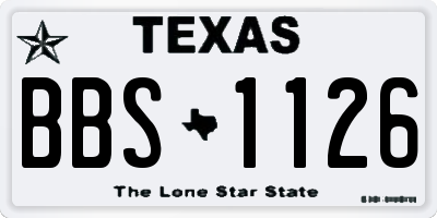TX license plate BBS1126