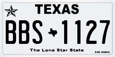 TX license plate BBS1127