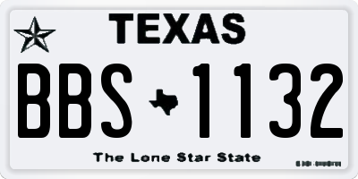 TX license plate BBS1132