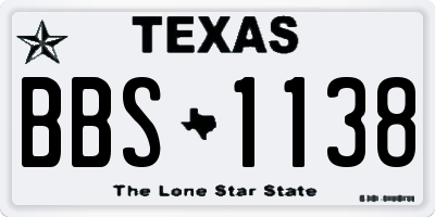 TX license plate BBS1138