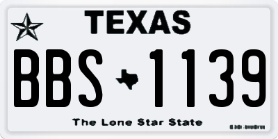 TX license plate BBS1139