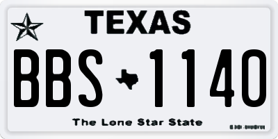 TX license plate BBS1140