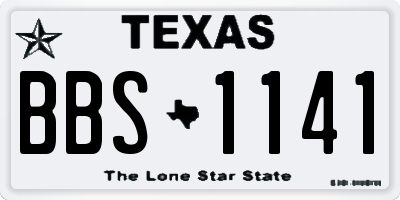 TX license plate BBS1141