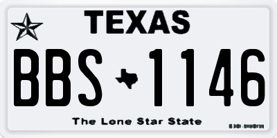 TX license plate BBS1146