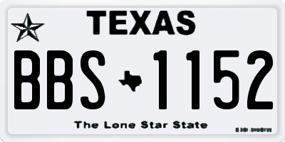 TX license plate BBS1152