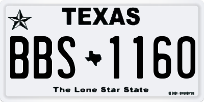 TX license plate BBS1160