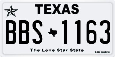 TX license plate BBS1163