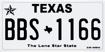 TX license plate BBS1166