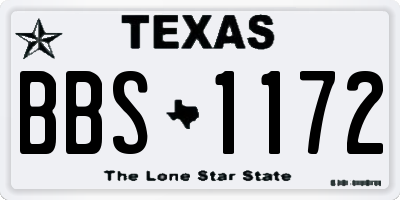 TX license plate BBS1172