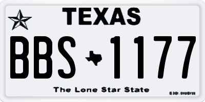 TX license plate BBS1177