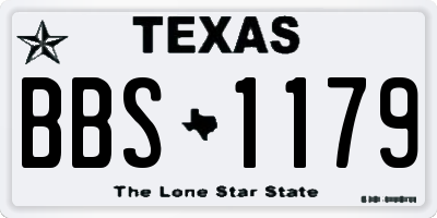 TX license plate BBS1179