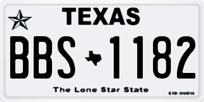 TX license plate BBS1182