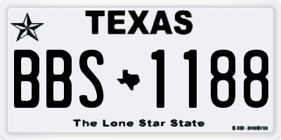 TX license plate BBS1188