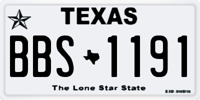 TX license plate BBS1191