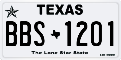 TX license plate BBS1201