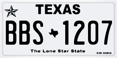 TX license plate BBS1207