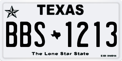 TX license plate BBS1213