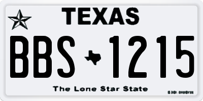 TX license plate BBS1215