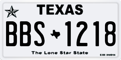 TX license plate BBS1218