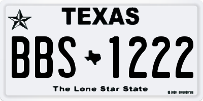 TX license plate BBS1222
