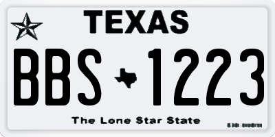 TX license plate BBS1223