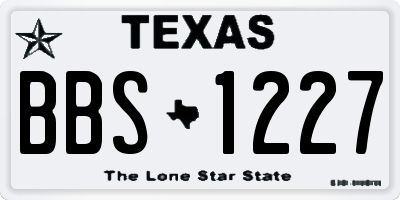 TX license plate BBS1227