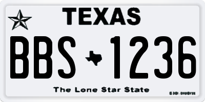 TX license plate BBS1236