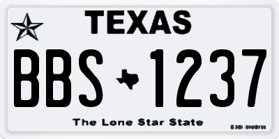 TX license plate BBS1237