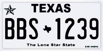 TX license plate BBS1239