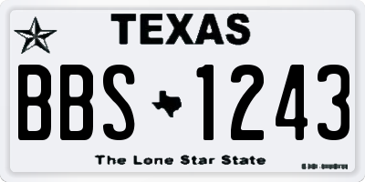 TX license plate BBS1243