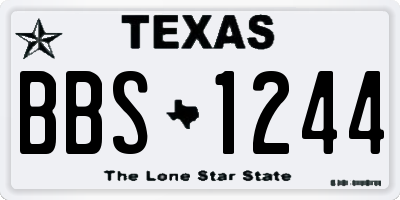 TX license plate BBS1244
