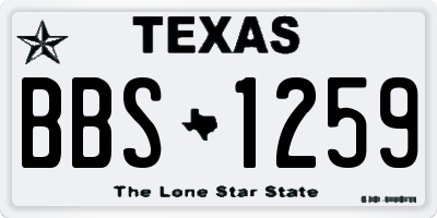 TX license plate BBS1259