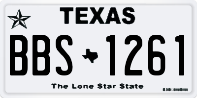 TX license plate BBS1261