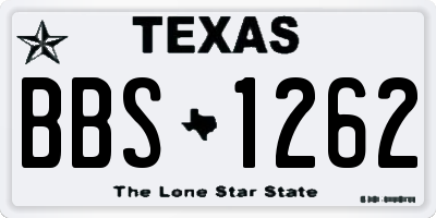 TX license plate BBS1262
