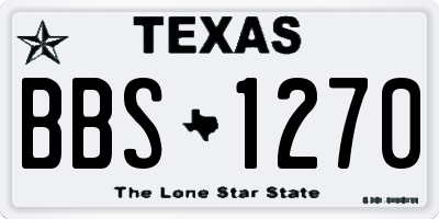TX license plate BBS1270