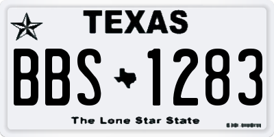 TX license plate BBS1283