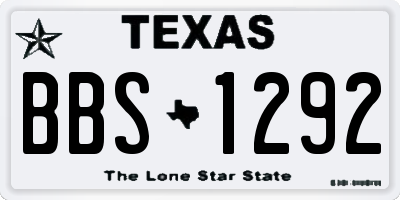 TX license plate BBS1292