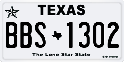 TX license plate BBS1302