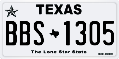 TX license plate BBS1305