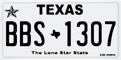 TX license plate BBS1307