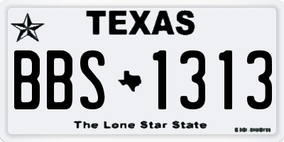 TX license plate BBS1313
