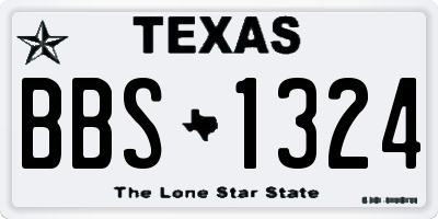 TX license plate BBS1324