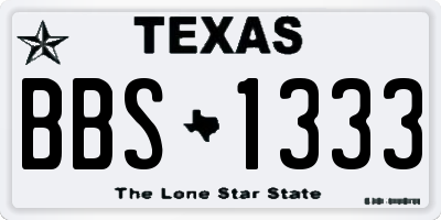 TX license plate BBS1333