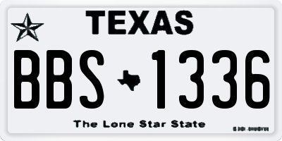 TX license plate BBS1336