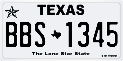 TX license plate BBS1345