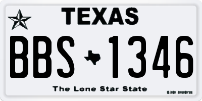 TX license plate BBS1346