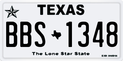 TX license plate BBS1348
