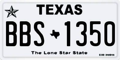 TX license plate BBS1350
